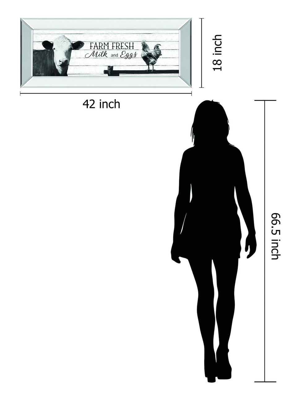 Farm Fresh Milk And Eggs By Lori Deiter - Mirror Framed Print Wall Art - White