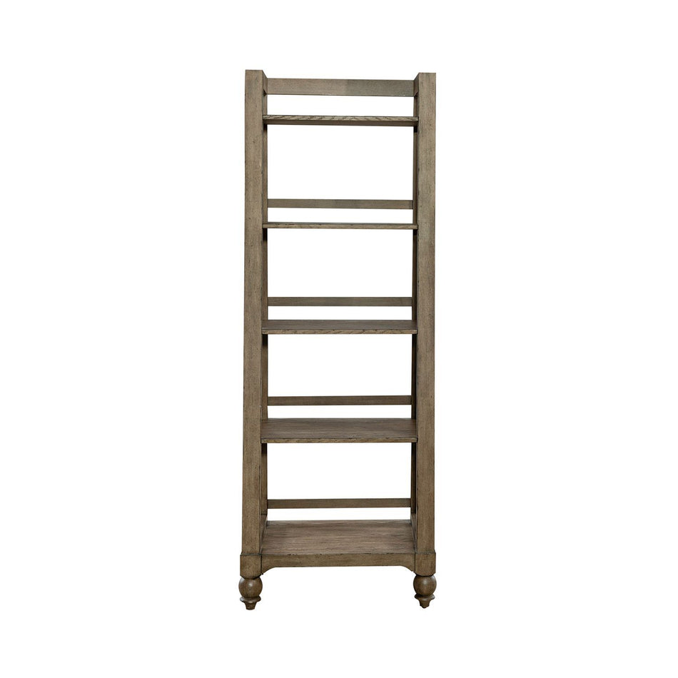 Americana Farmhouse - Wood Leaning Pier Bookcase - Dusty Taupe