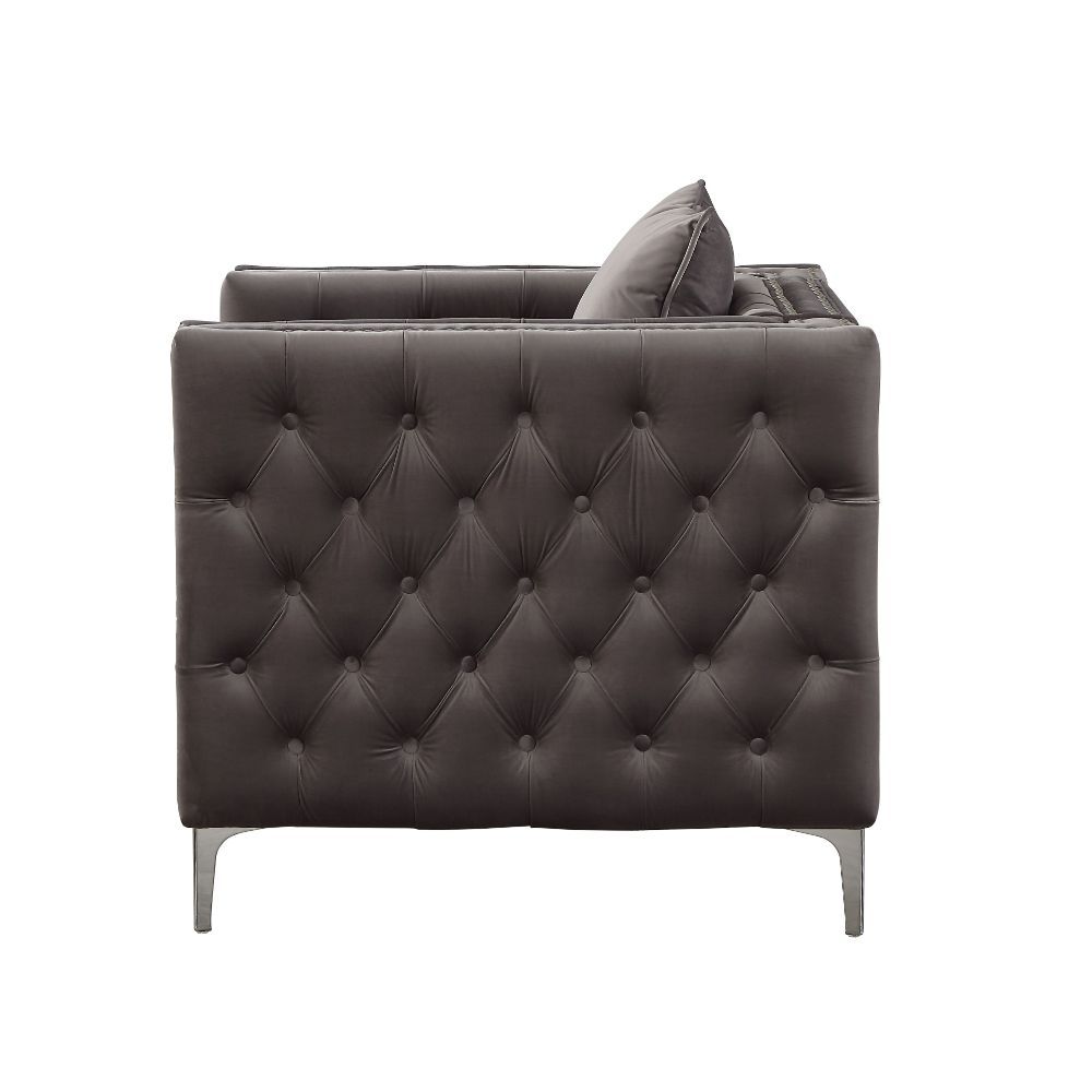 Gillian II - Silla - Terciopelo Gris Oscuro