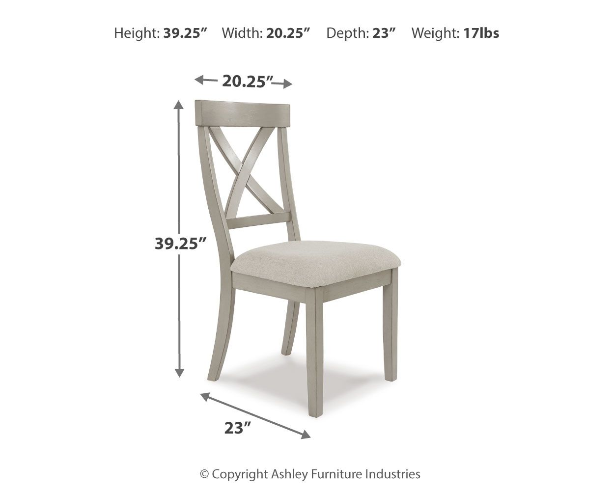 Parellen - Gris - Silla auxiliar de comedor UPH (juego de 2)