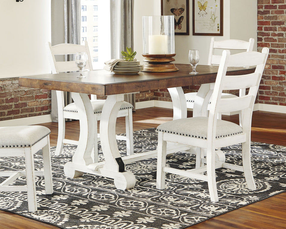 Mesa de comedor rectangular Valebeck - Blanco/Marrón