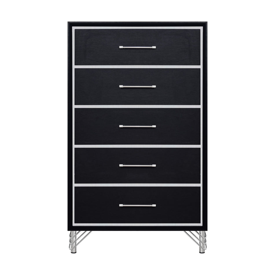 Ava - 5 Drawer Chest - Ebony