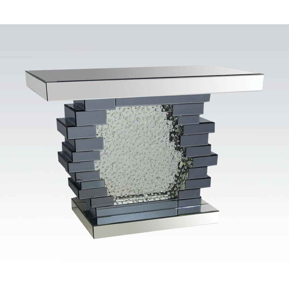 Nysa - Mesa auxiliar - Espejo y cristales de imitación - Madera - 32"