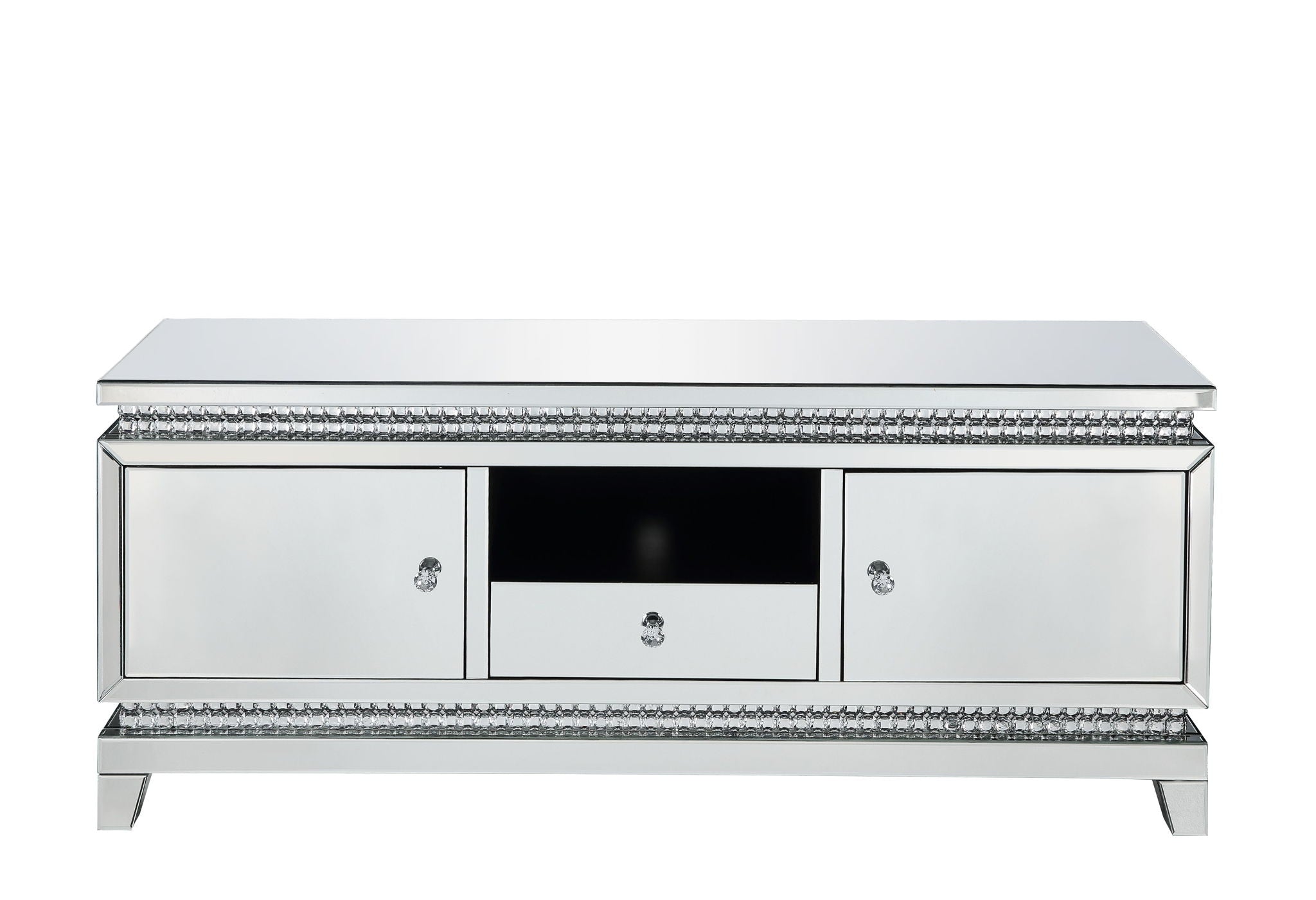 Lotus - Mueble de TV - Espejo y cristales de imitación