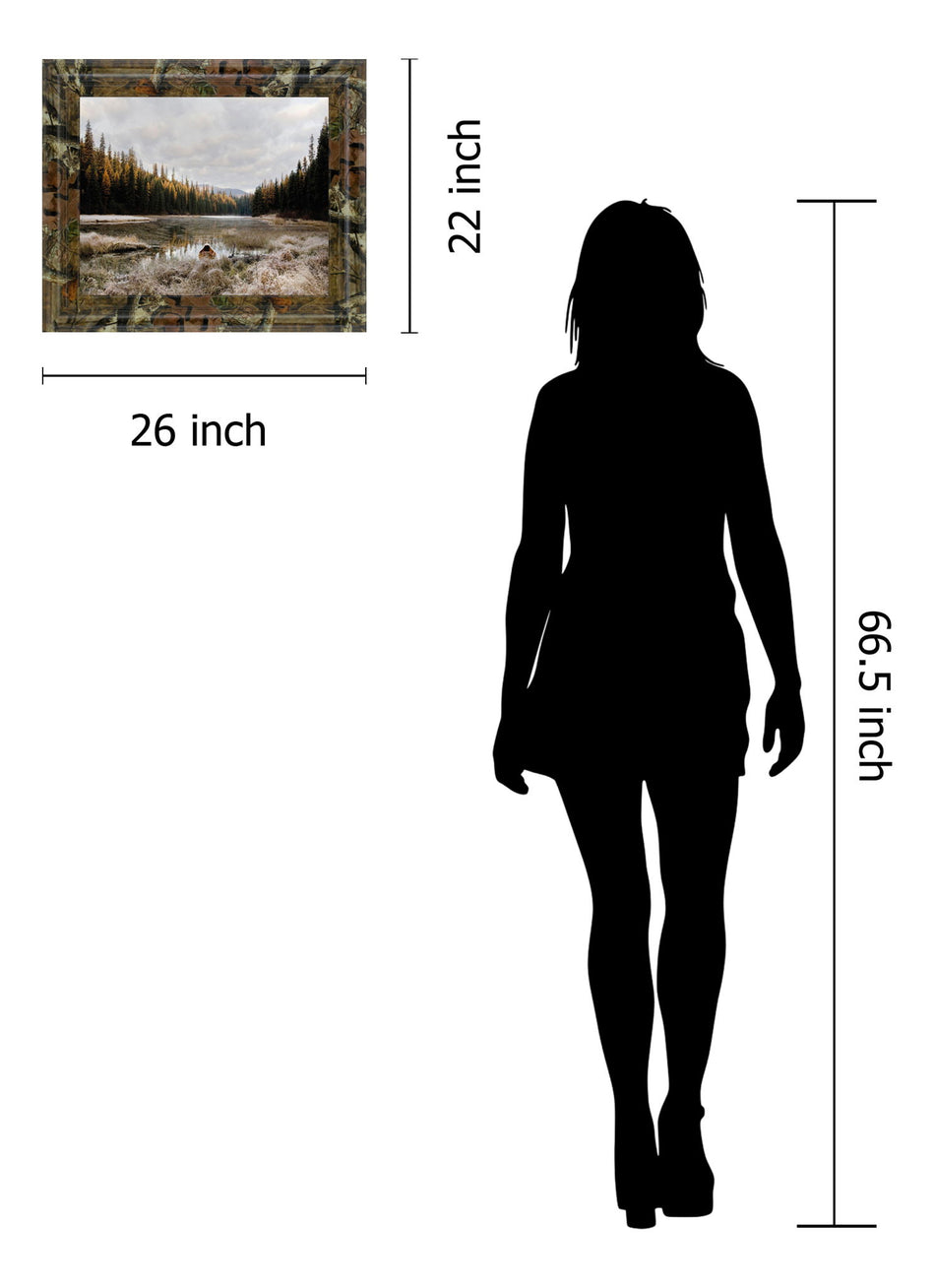 Reflecting Nature By Andrew Geiger - Photo Print Framed Wall Art - Dark Brown