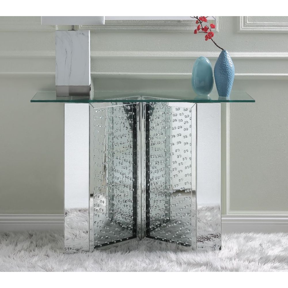 Nysa - Mesa auxiliar - Plata perlada - Madera - 32"