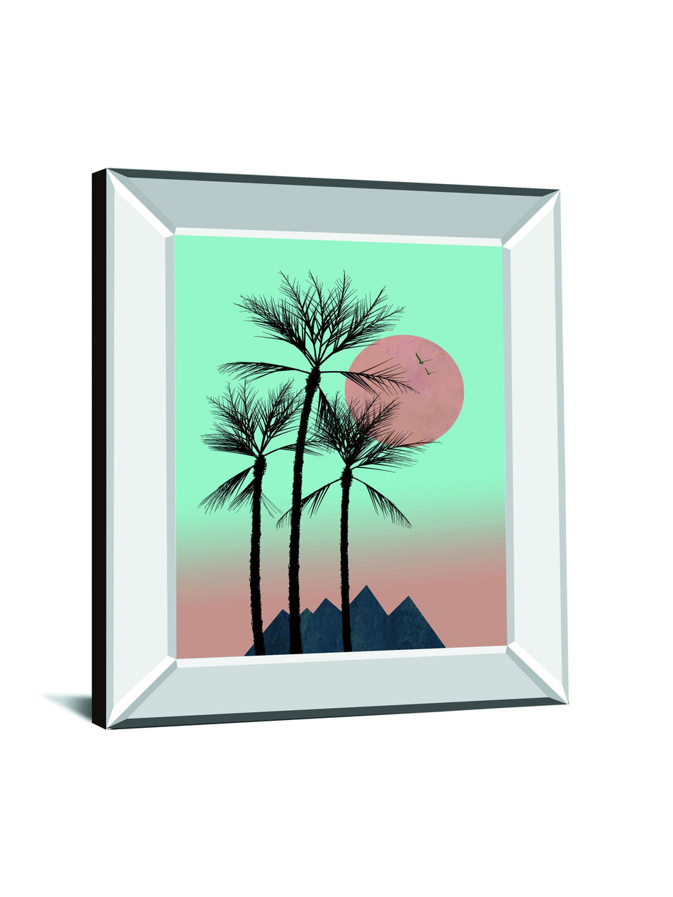 Passion In The Tropics II By Hal Halli - Mirror Framed Print Wall Art - Light Blue