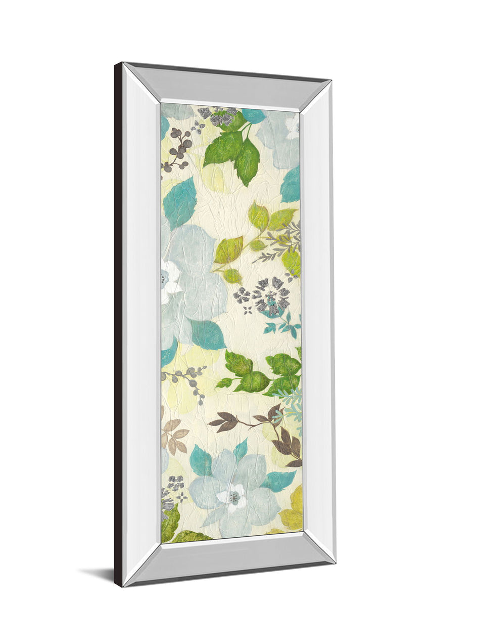 Fragrant Garden Il By Tava Studios - Mirror Framed Print Wall Art - Blue