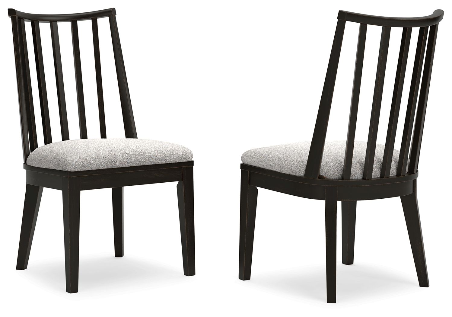 Galliden - Silla de comedor tapizada negra (juego de 2)