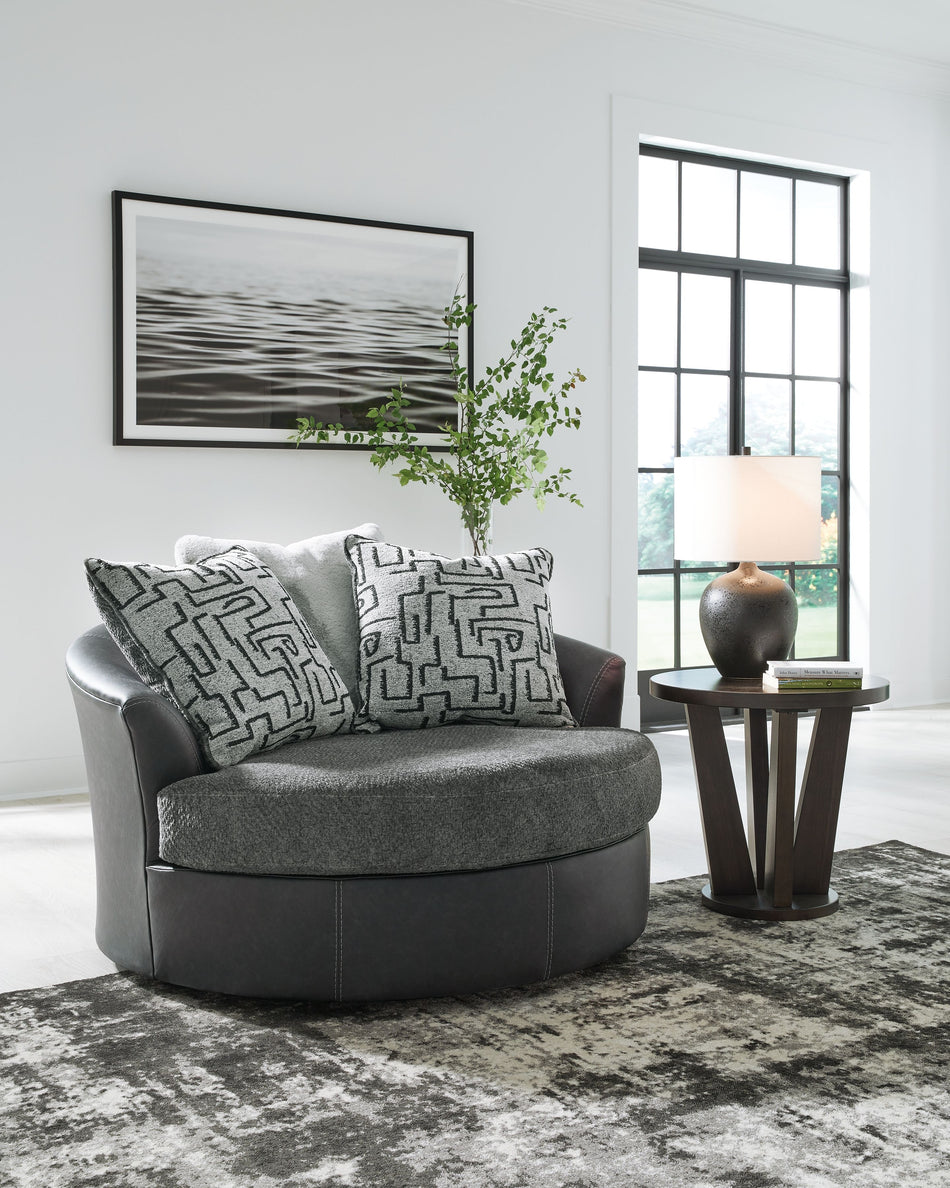 Brixley Pier - Graphite - Silla giratoria decorativa de gran tamaño