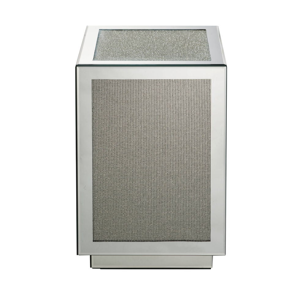 Lavina - Mesa auxiliar - Espejo y diamantes falsos - 20"