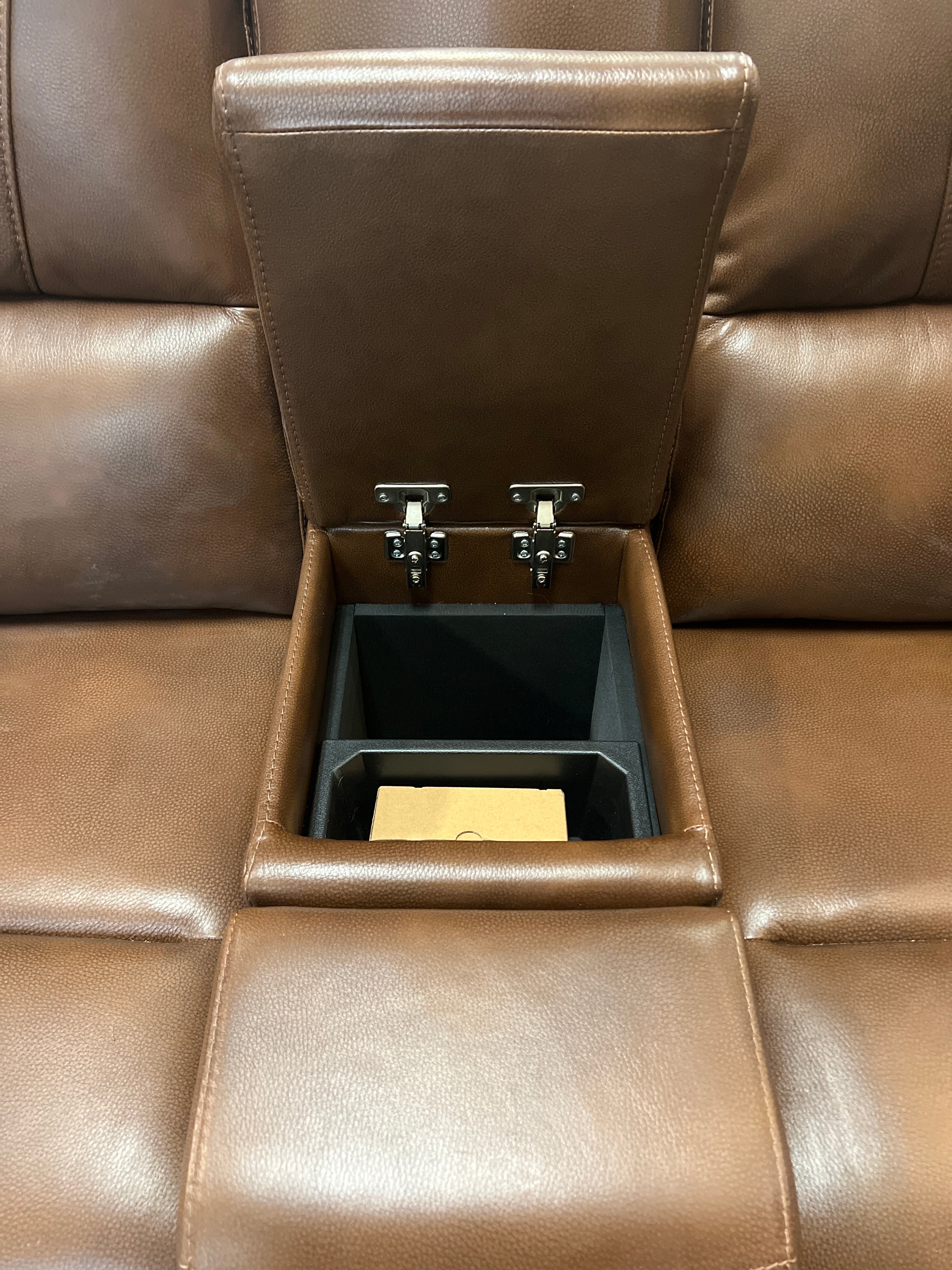 Motorized Brown Leather Sofa