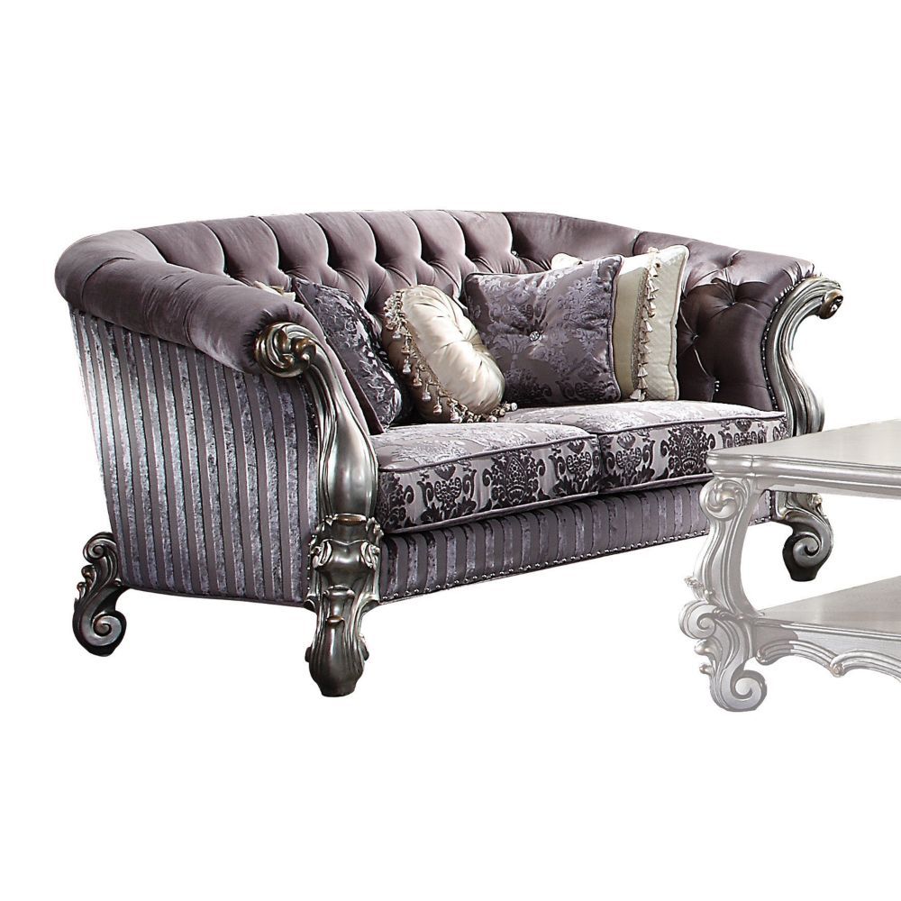 Versalles - Loveseat - Terciopelo y platino antiguo - 39"
