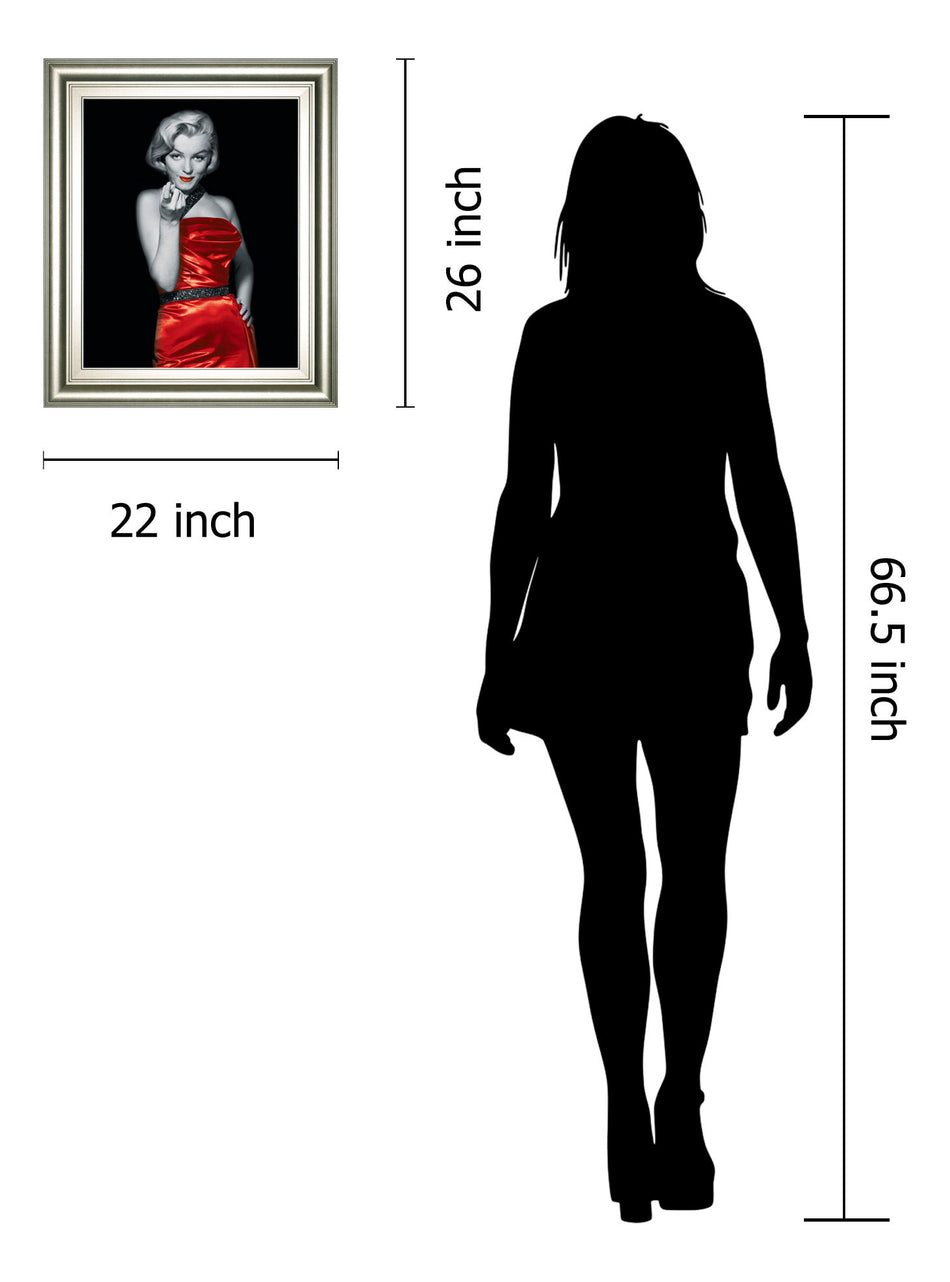 Lady In Red 2 By Chelsea Collection - Framed Print Wall Art - Red