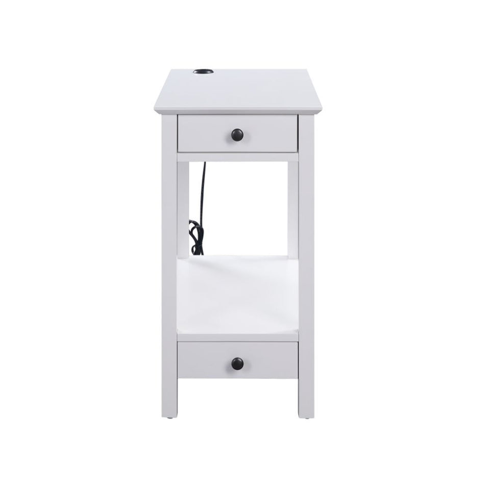 Byzad - Accent Table With USB - White