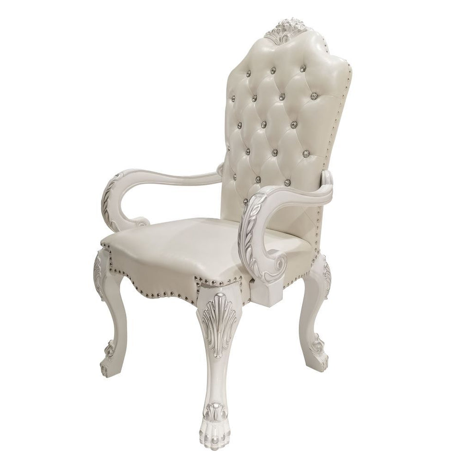 Dresden - Arm Chair (Set of 2) - Synthetic Leather & Bone White