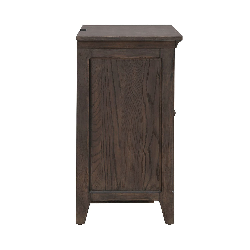 Paradise Valley - 2 Door Bedside Chest With Charging Station - Dark Brown