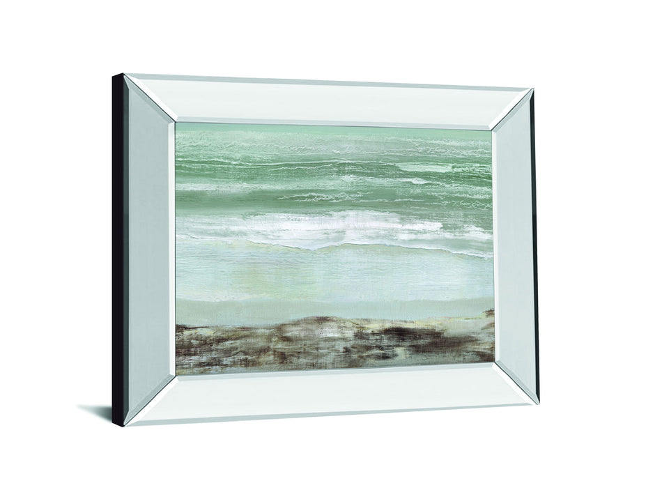 Grey Dawn By Caroline Gold - Mirror Framed Print Wall Art - Blue