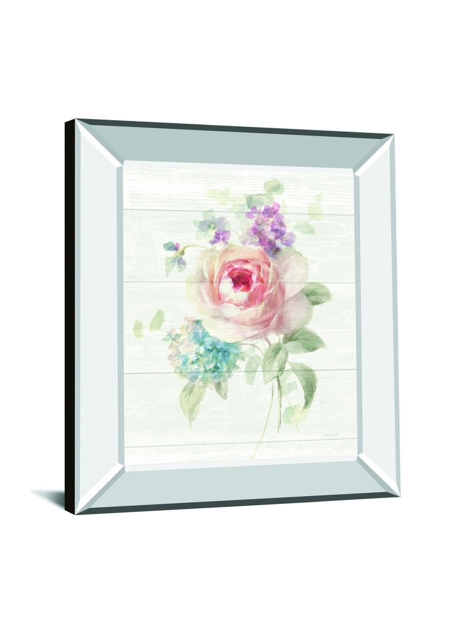 Cottage Garden III Shiplap By Danhui Nai - Mirror Framed Print Wall Art - White