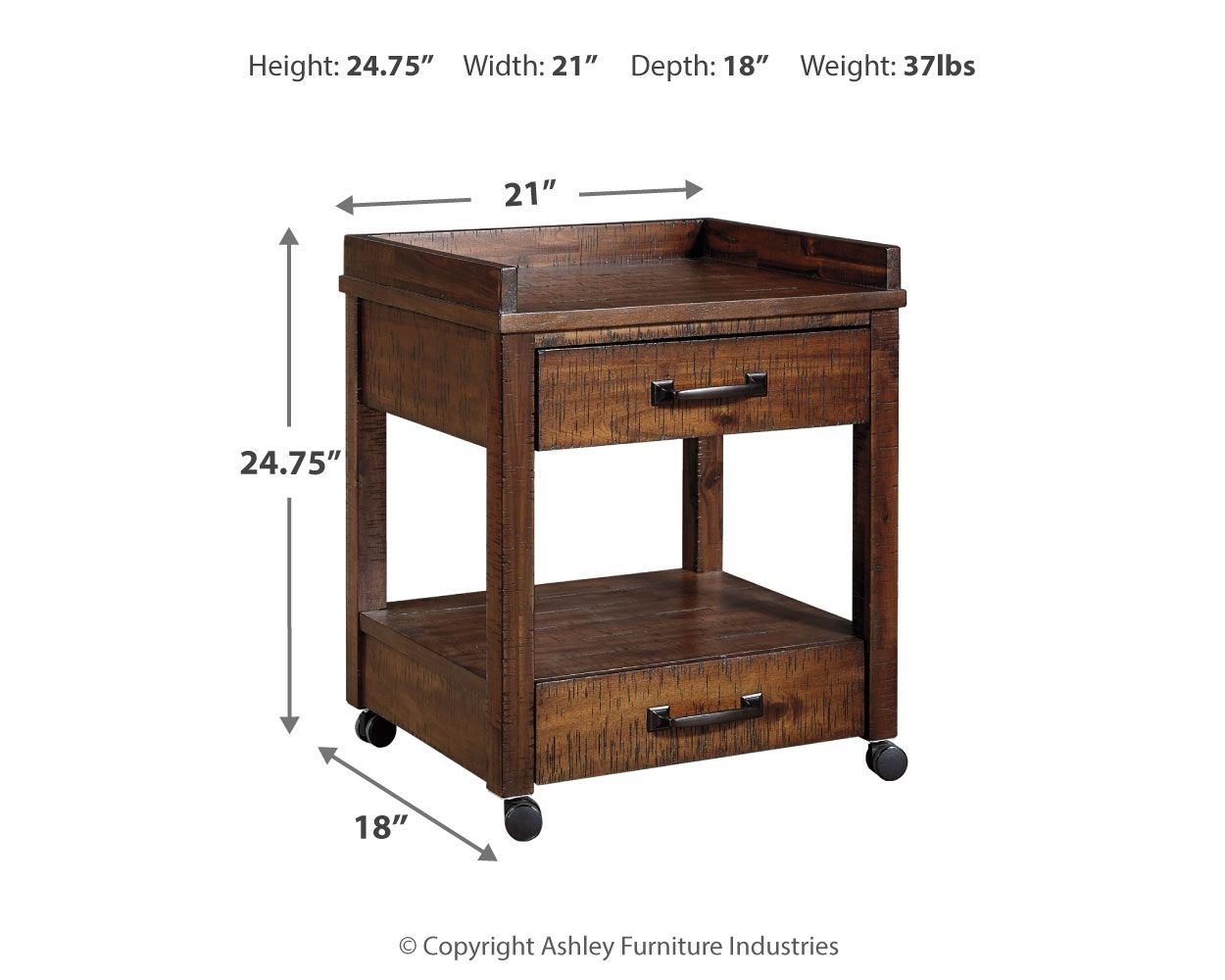 Baldridge - Rustic Brown - Soporte para impresora
