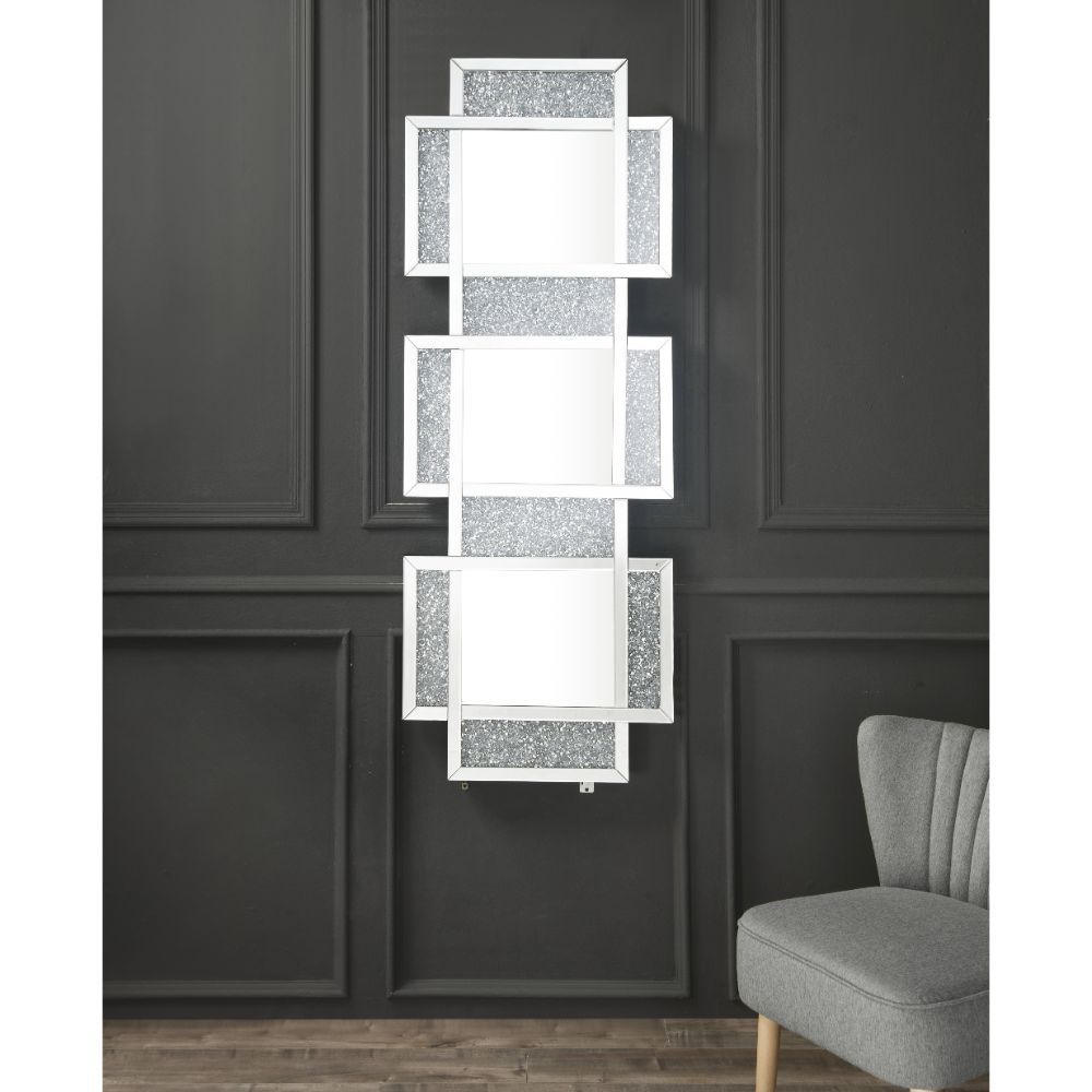 Noralie - Decoración de pared - Espejos y diamantes falsos - 63"