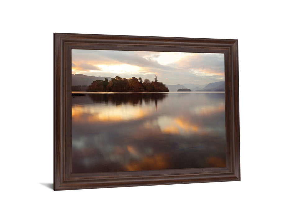 Golden Reflection Stillness - 28" x 34" Framed Wall Art