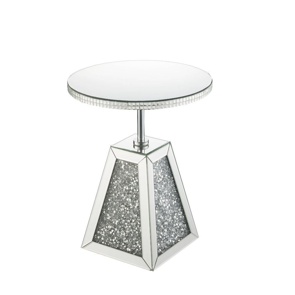 Noralie - Mesa auxiliar - Espejo y diamantes falsos - 20"
