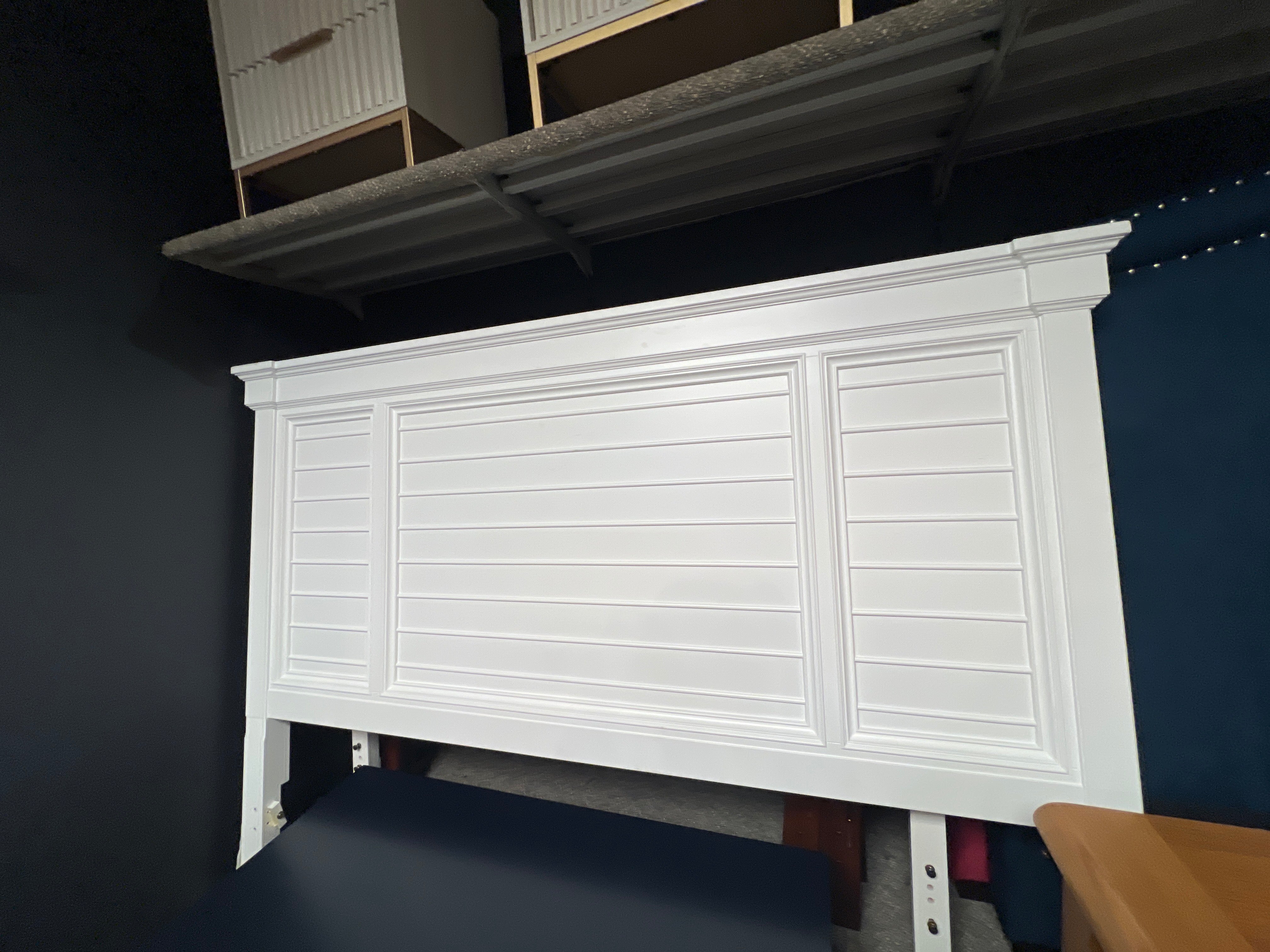 White Wood King Headboard