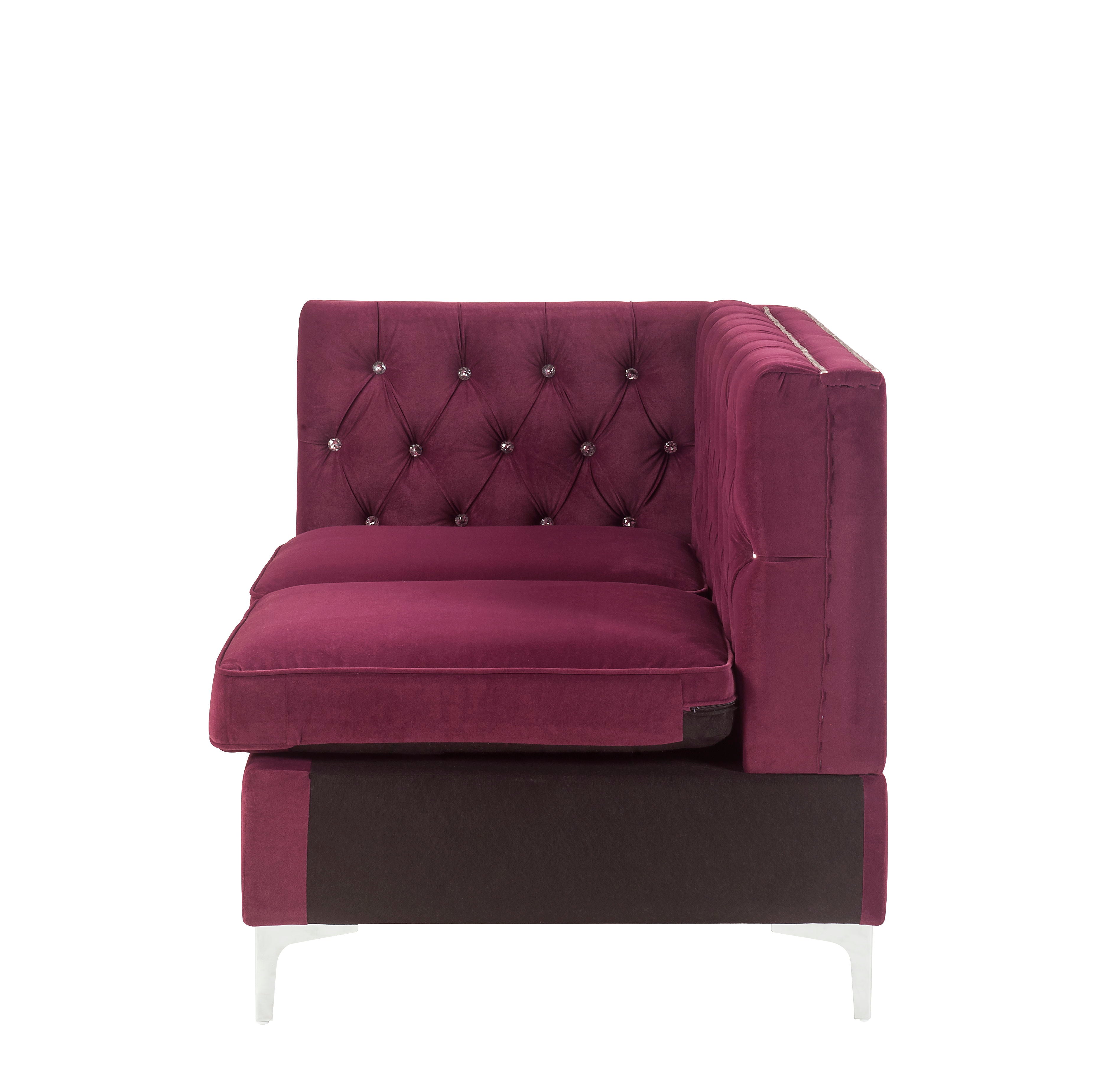 Jaszira - Sofá modular de dos plazas sin brazos con 2 almohadas