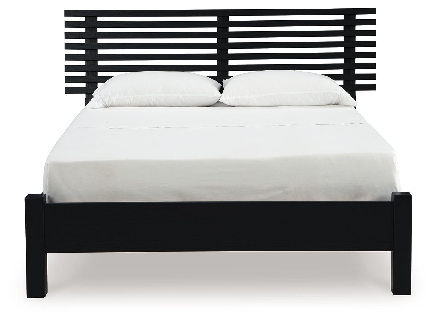Danziar - Cama con paneles de láminas y pie de cama bajo