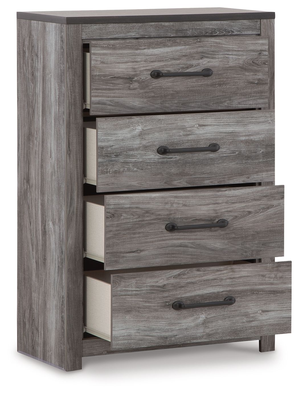 Cómoda de cuatro cajones Bronyan - Gris oscuro