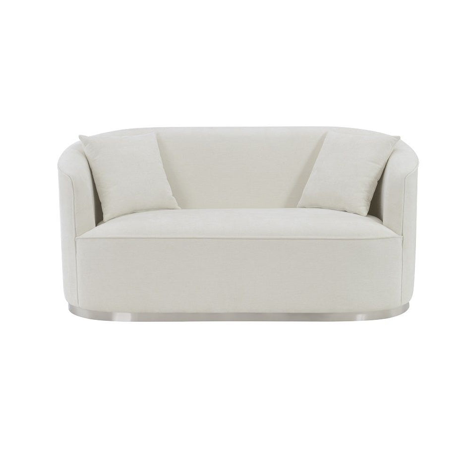 Odette - Loveseat With 2 Pillows - Beige Chenille