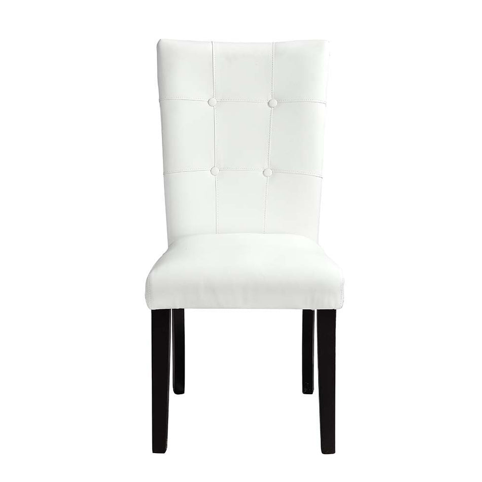 Hussein - Side Chair (Set of 2) - White Synthetic Leather & Black