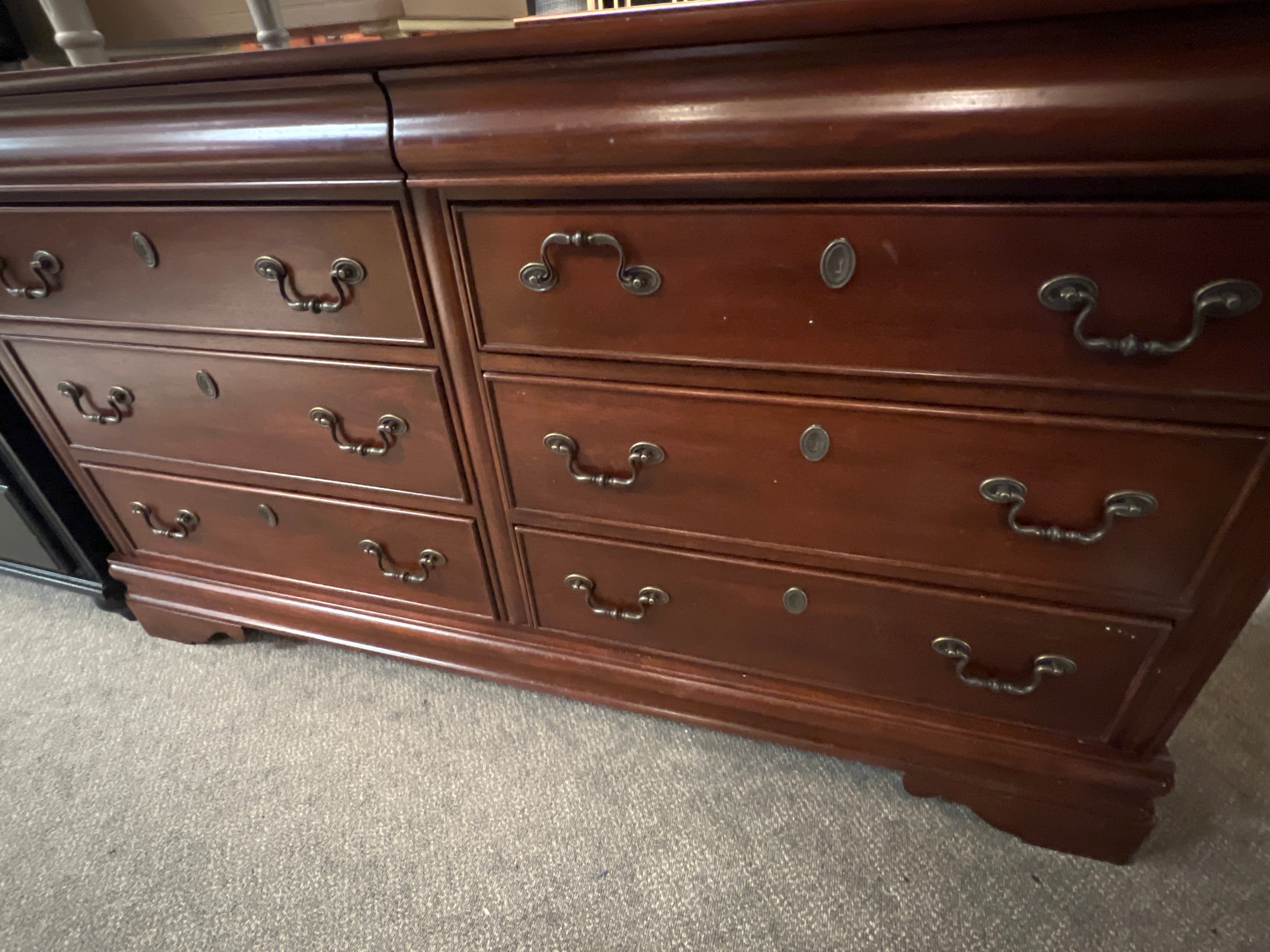 Cherry Wood 6 Drawer Dresser