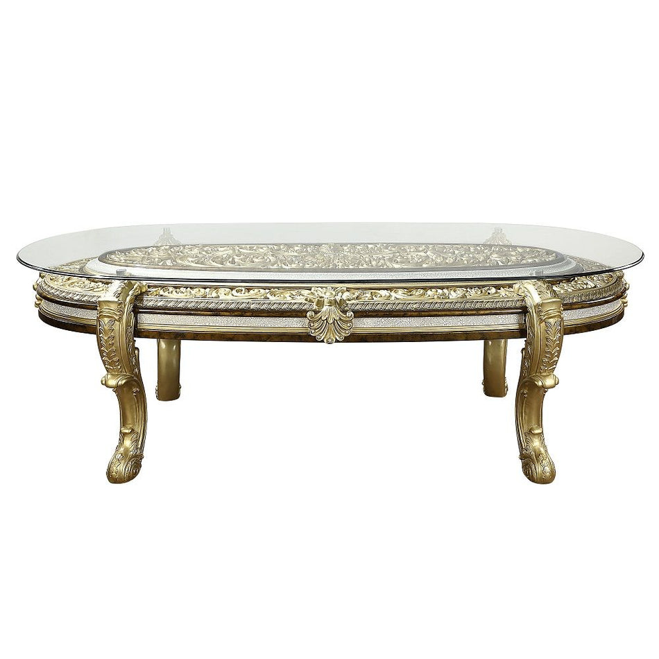 Desiderius - Dining Table - Antique Gold & Hand-Painted Brown