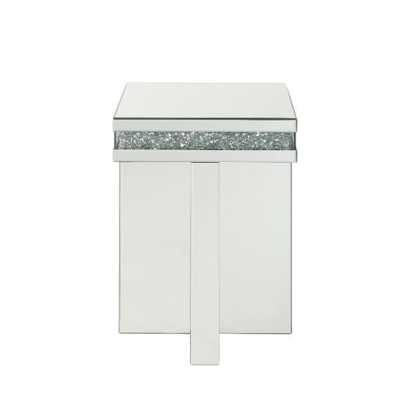 Noralie - Mesa auxiliar - Espejo y diamantes falsos - Madera - 24"