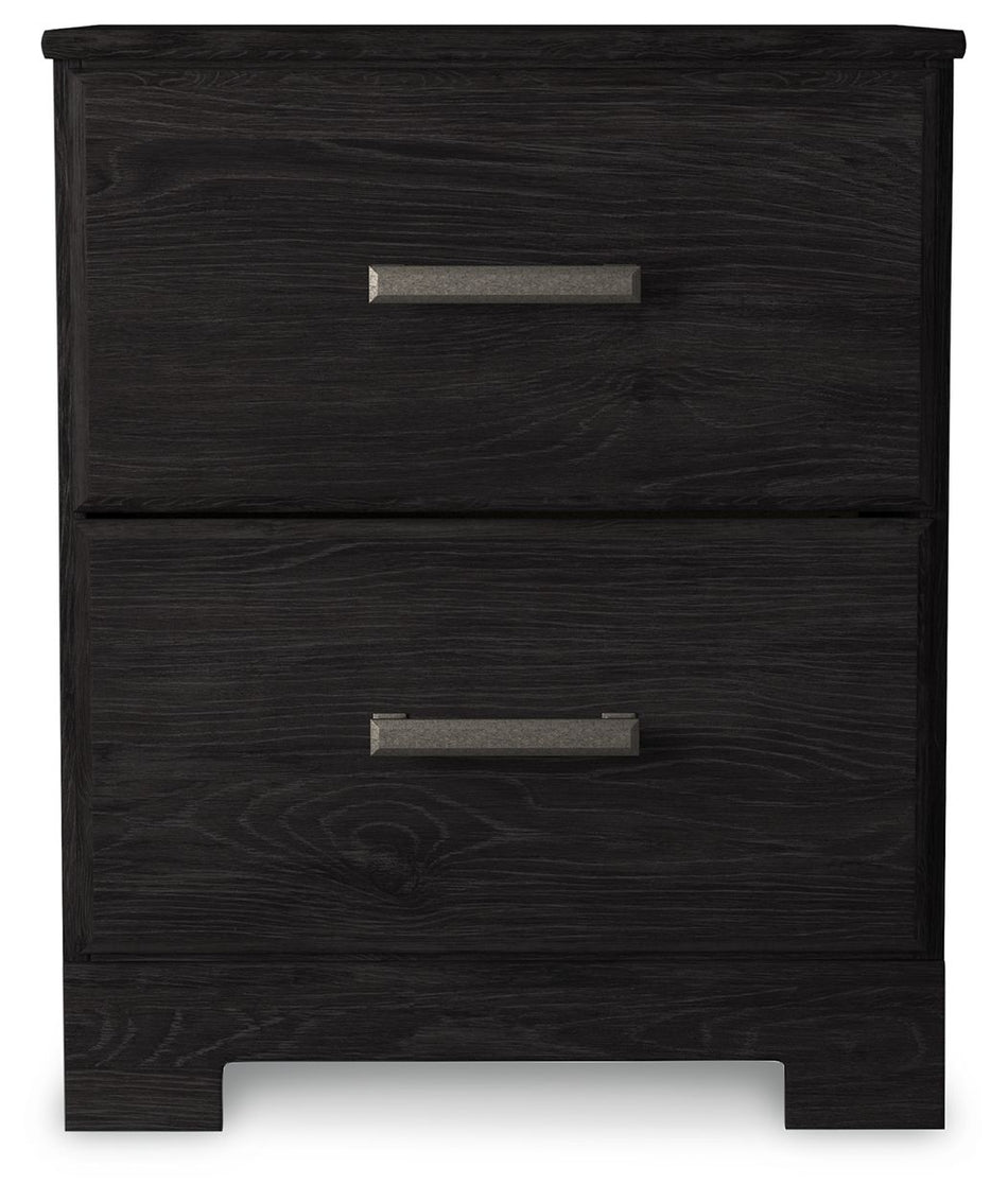 Belachime - Two Drawer Night Stand - Charcoal