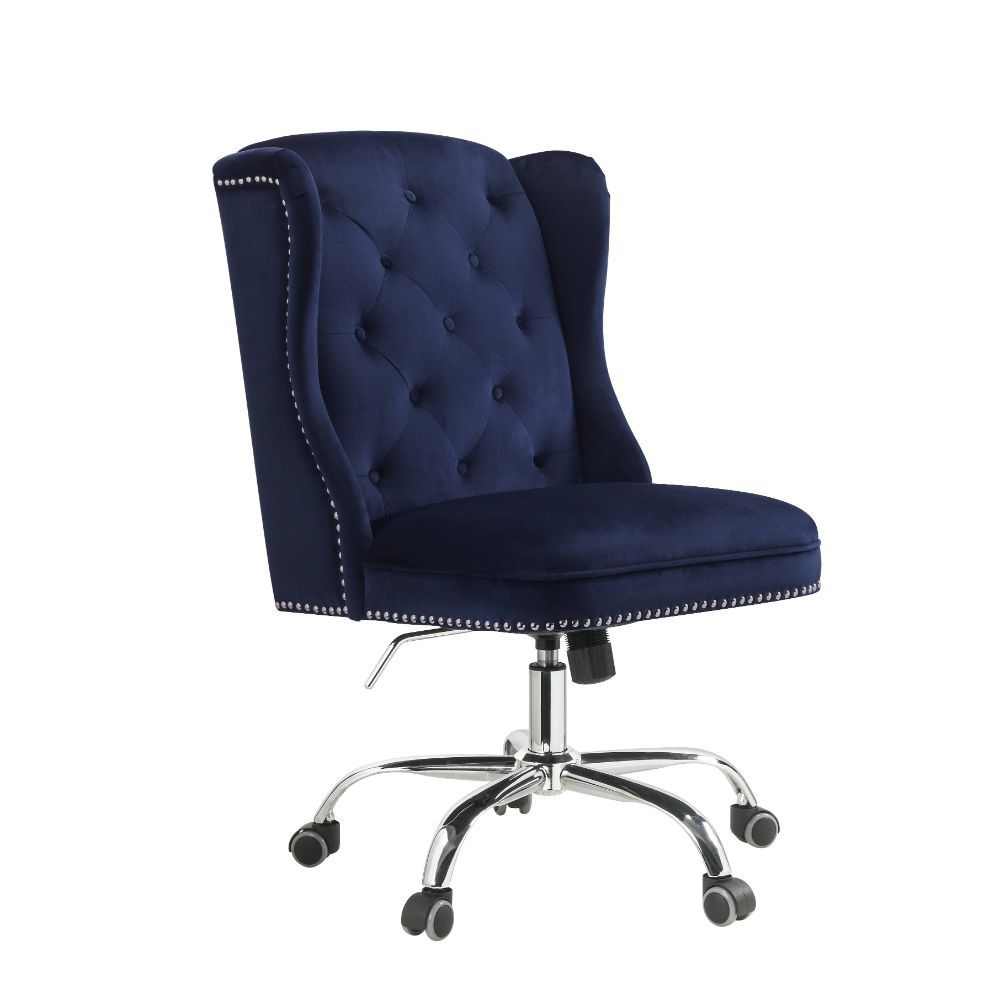 Jamesia - Silla de oficina - Terciopelo azul medianoche