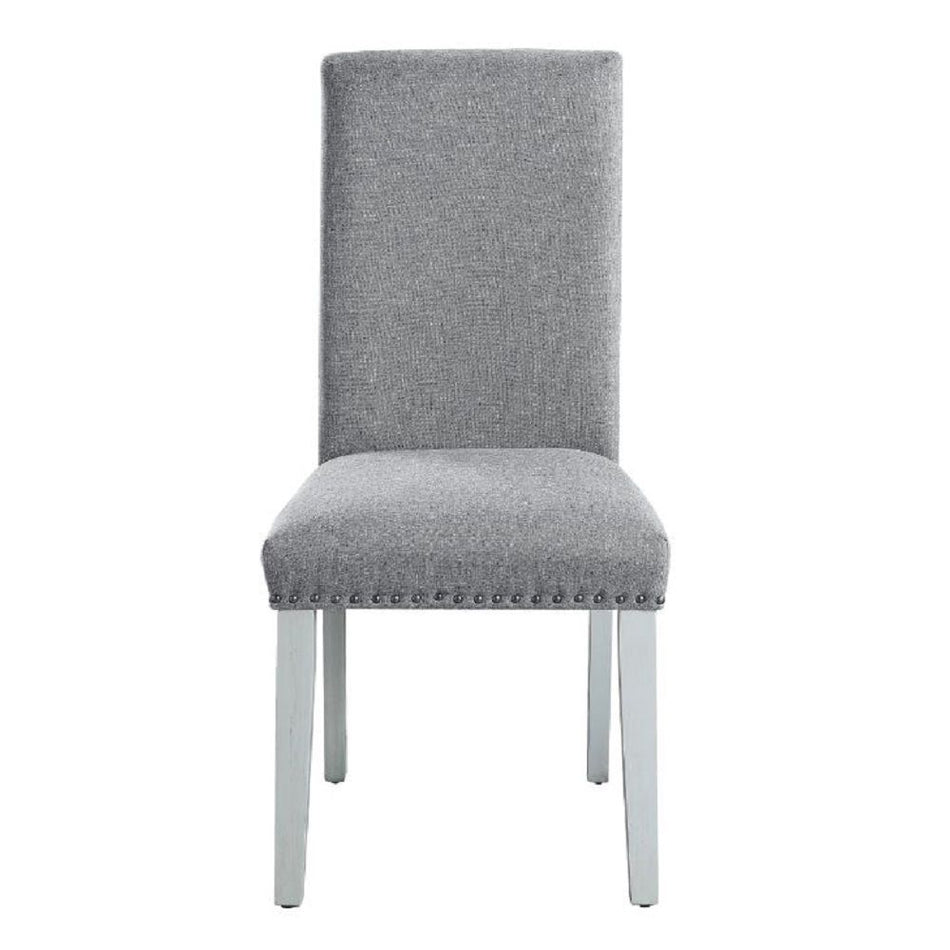 Lanton - Side Chair (Set of 2) - Gray Linen & Antique White