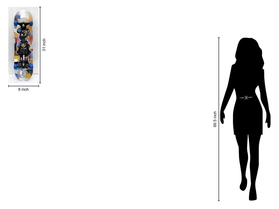 Skateboard - Graffiti Bear Blue - Blue