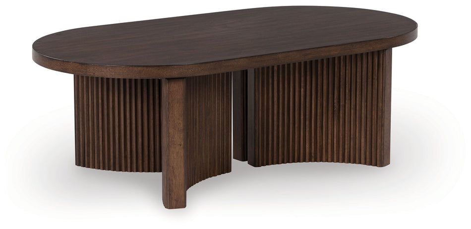 Mesa de cóctel ovalada Korestone - Marrón oscuro
