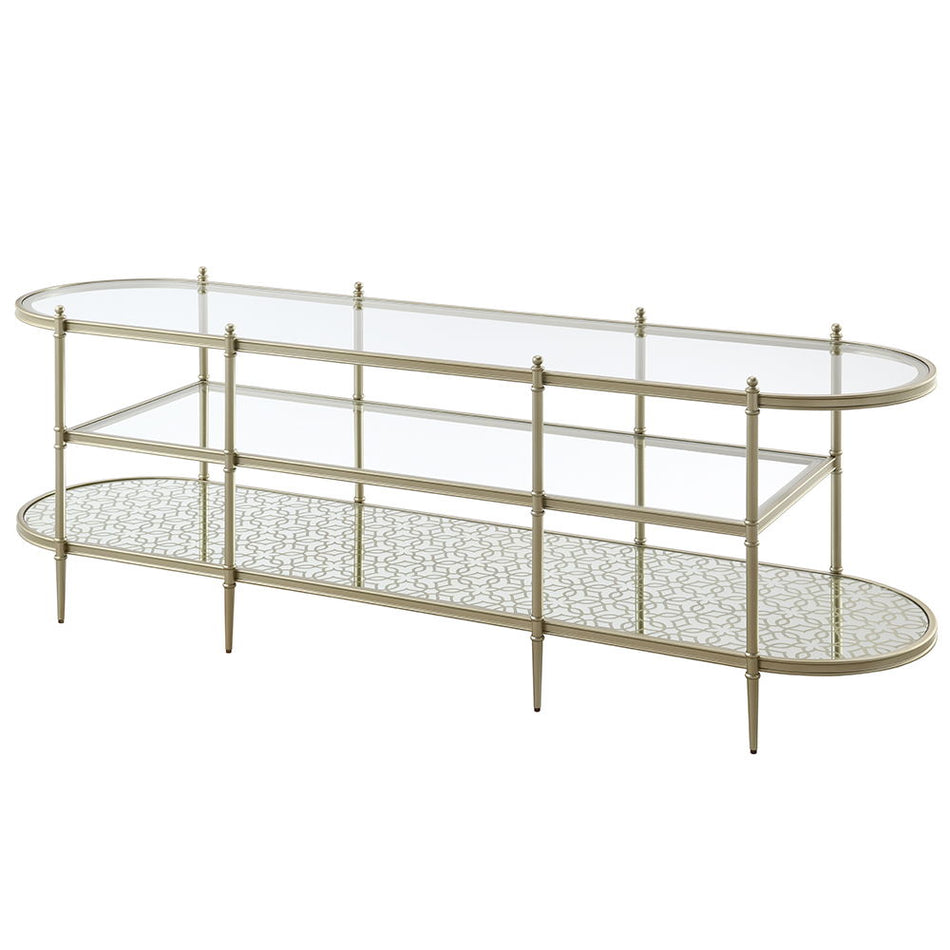 Zaba - TV Stand - Glass Top & Champagne