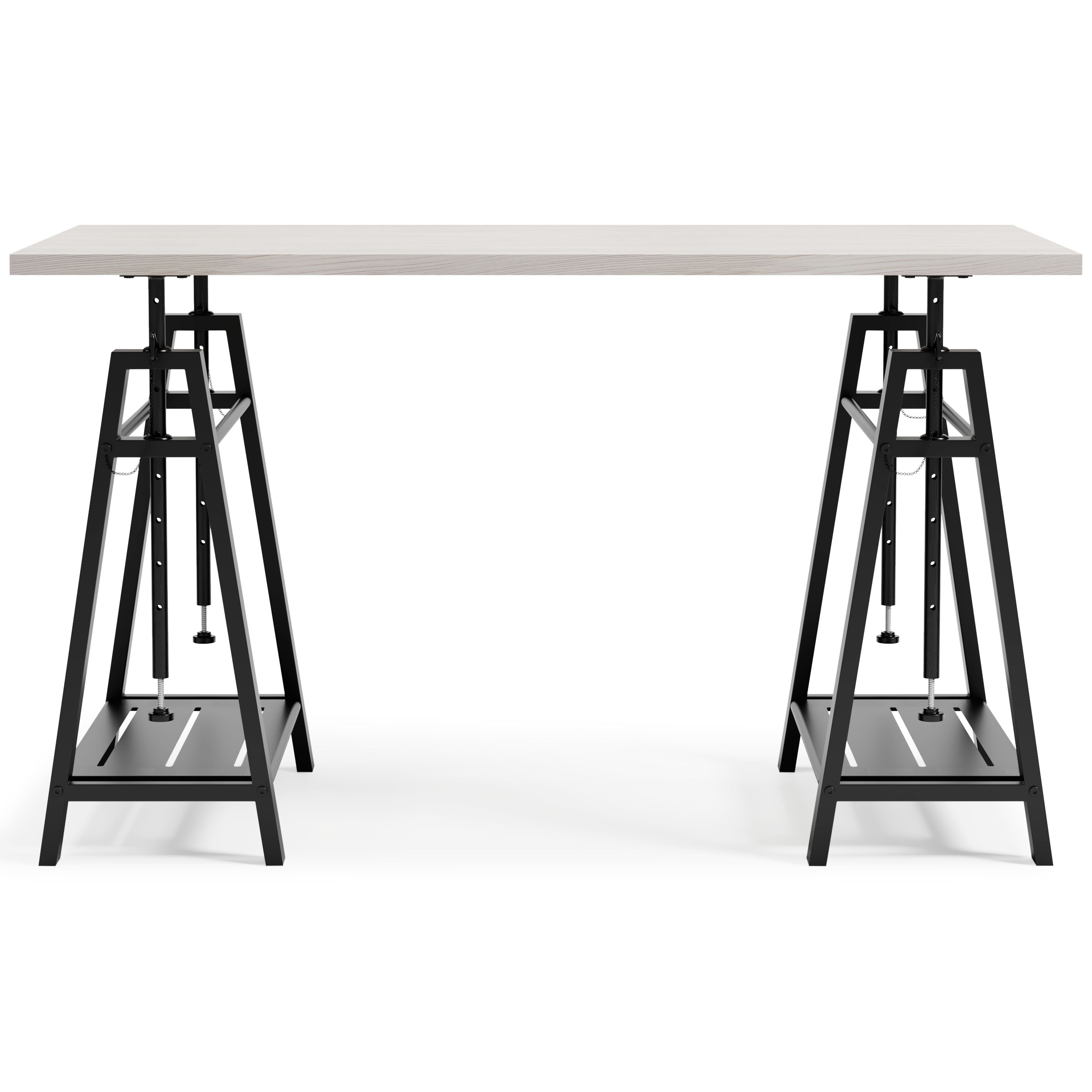 Bayflynn - Escritorio de altura ajustable, blanco y negro