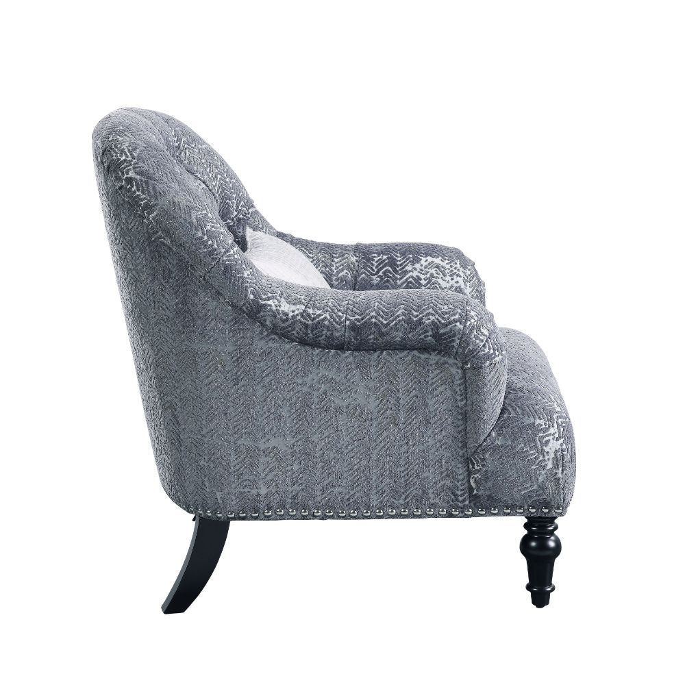 Gaura - Silla - Estampado Terciopelo Gris