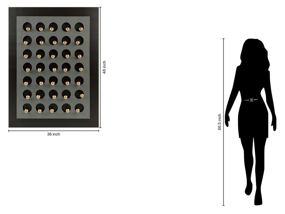 Golden Sphere Matrix - 36" x 48" Framed Wall Art