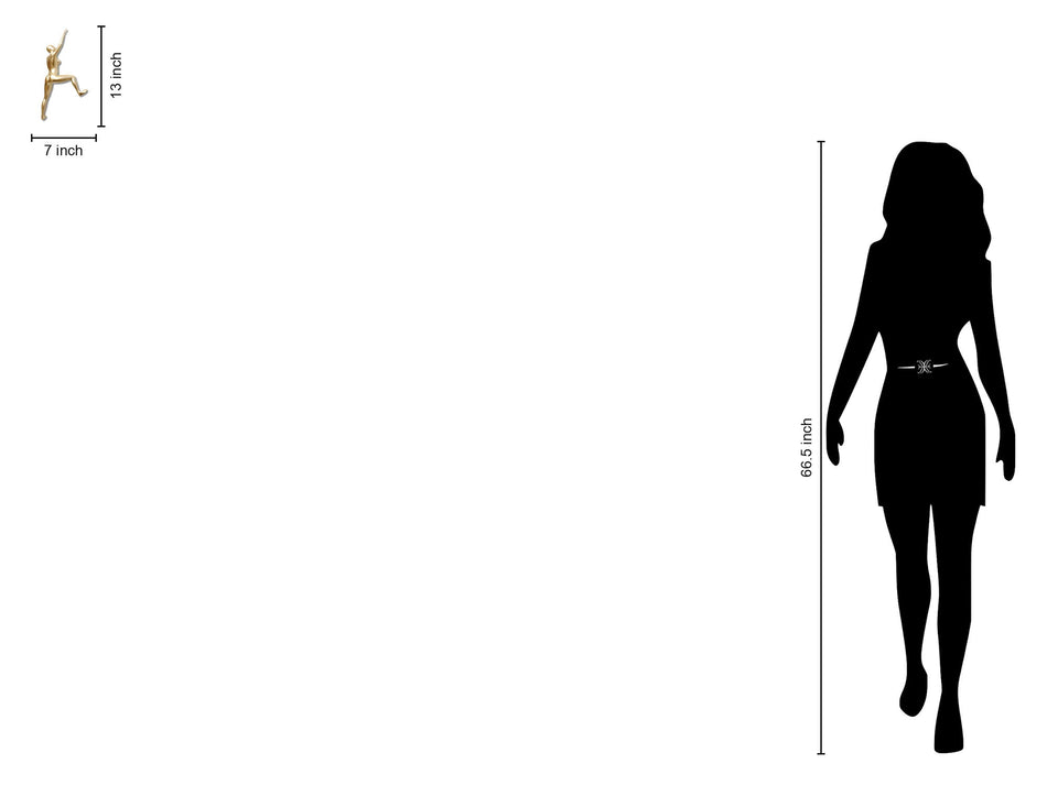 Golden Ascent Figure - 6" x 12" Framed Wall Art