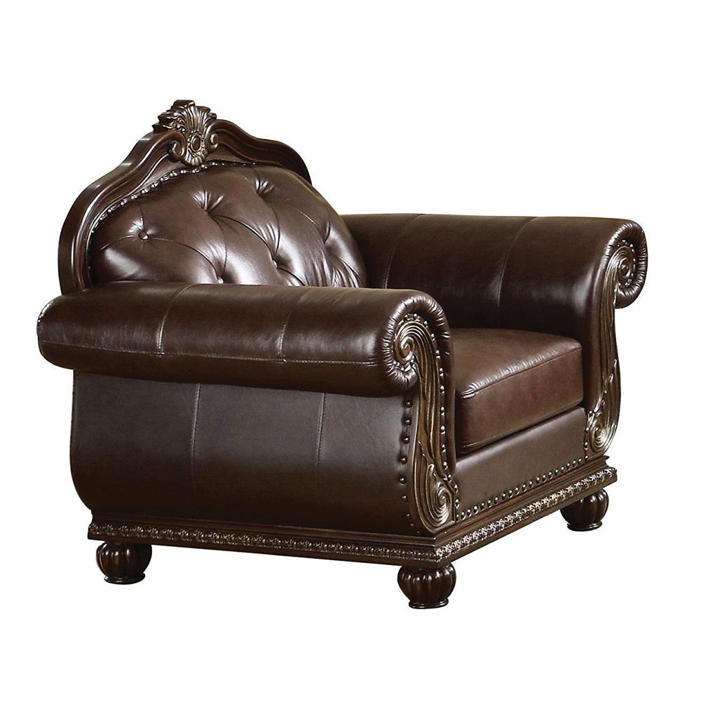 Anondale - Silla - Cuero de grano superior color espresso a juego