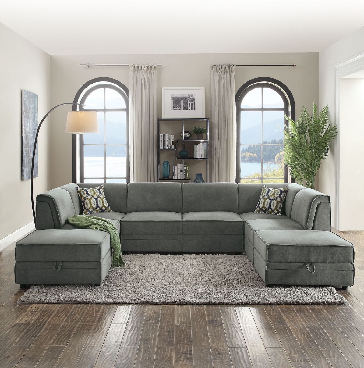 Bois - Silla sin brazos - Terciopelo gris