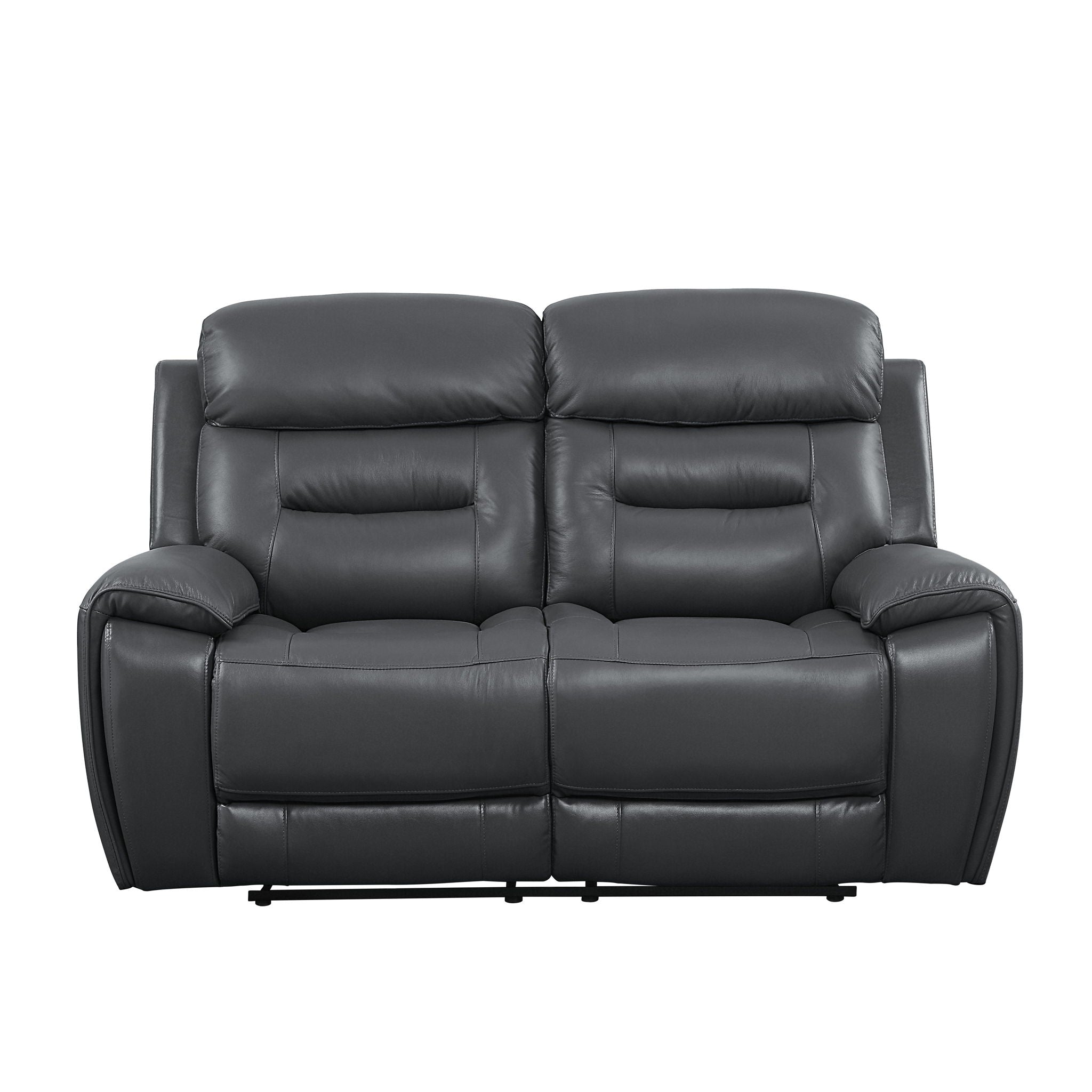 Lamruil - Loveseat - Cuero flor de color gris