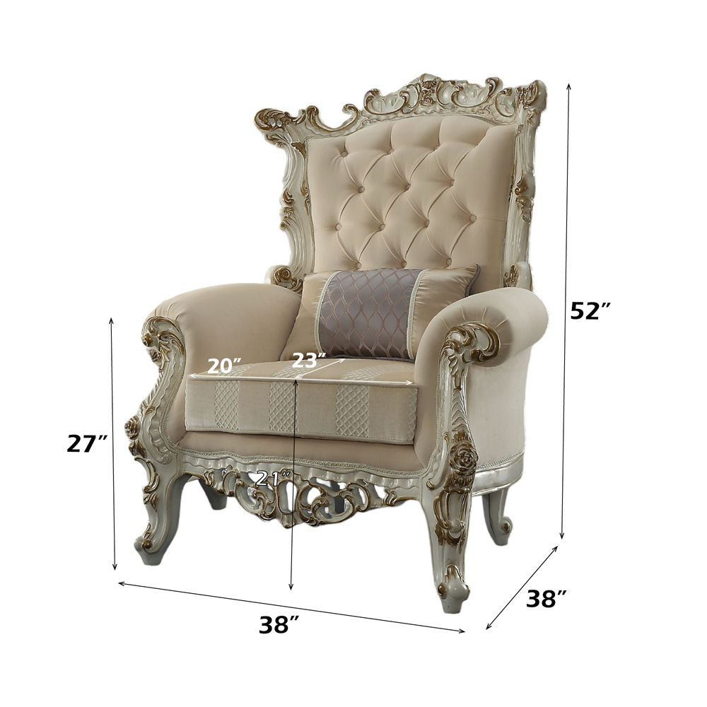 Picardy II - Silla decorativa - Tela y perla antigua